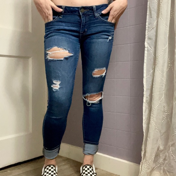 AE Ne(x)t Level Ripped Low-Rise Jegging, size 2 - Picture 4 of 5